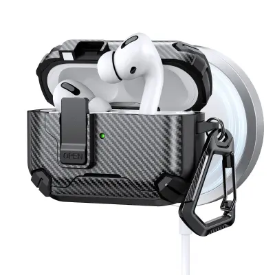 Zaščitni ovitek za AirPods 4 — PC+TPU z 360° stojalom in polnjenjem
