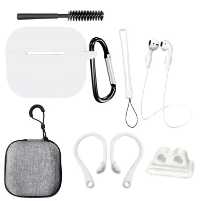 Komplet 8 dodatkov za AirPods 3: zaščitna silikonska torbica
