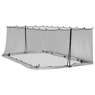 vidaXL Komar mreža za gazebo 220 mreža 220 mreža Črna 6 x 3 x 2 m