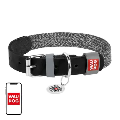 PASJA OVRATNICA WAUDOG IZ PRAVEGA USNJA IN RECIKLIRANEGA S QR KODO