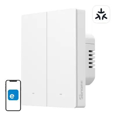 INTELIGENTNO WIFI STENSKO STIKALO SONOFF M5-2C-80W MATTER (2-KANALNO, ZA OKVIR)