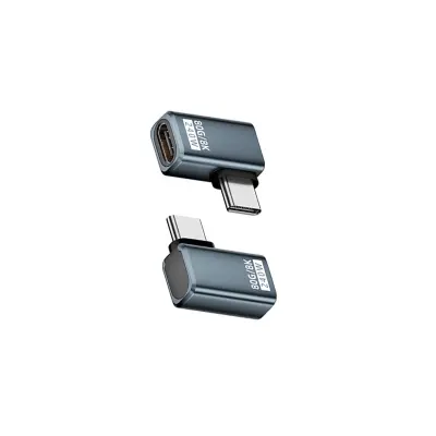 240W 80Gbps USB-C ženski na USB-C moški adapter s stranskim upogibom - 2 kosa Grey