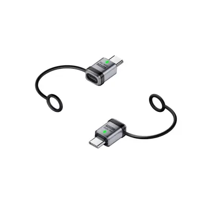 2-Pack Type-C Ženski na Type-C Moški Adapter 240W 120Gbps Silver