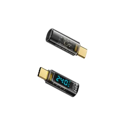 240W Type-C ženski na Type-C moški adapter s prikazovalnikom - 2 kosa