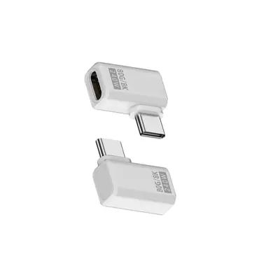 240W 80Gbps USB-C ženski na USB-C moški adapter s stranskim upogibom - 2 kosa White