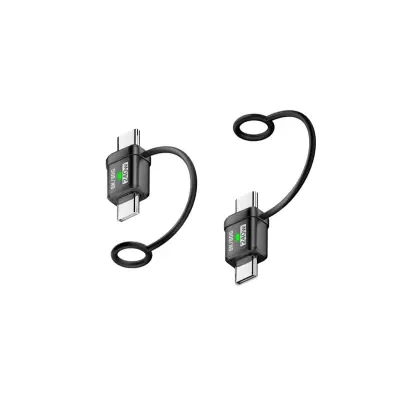 2-Pack Type-C Male to Male Adapter: 240W Polnjenje & 120Gbps Prenos Podatkov Black