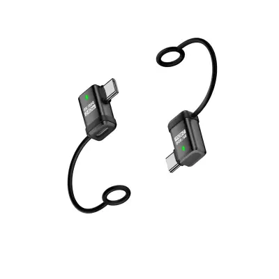 2-Pack Type-C Ženski na Type-C Moški Stranski Upogibni Adapter 240W 120Gbps Black