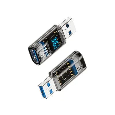 USB 3.2 Gen 2 Adapter: Moški na ženski, prozorno črn, 36W, 10Gbps (2 kosa)