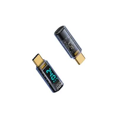 240W TYPE-C ženski na TYPE-C moški adapter s prikazovalnikom - 2 kosa