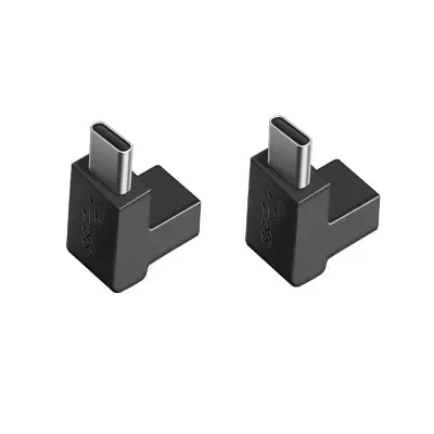 Adapter TYPE-C ženski na TYPE-C moški stoječi upogibni (2 kosa)