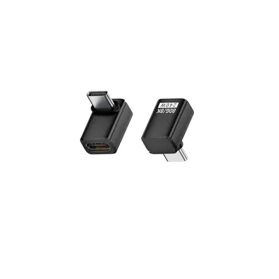 240W 80Gbps USB-C Adapter Ženski na Moški - Pravi Kot (2-Paket) Black