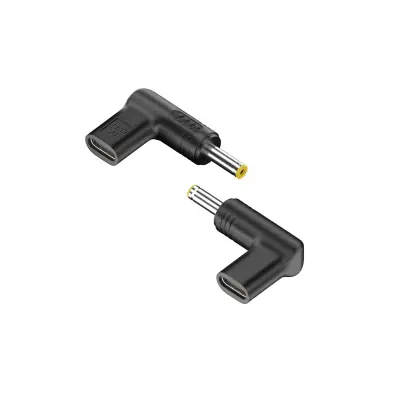 2-Pack Type-C Female to DC 20V Angled PD Trigger Adapter, 100W