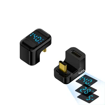 240W TYPE-C ženski na TYPE-C moški digitalni U-oblika adapter (2 kosa) Black