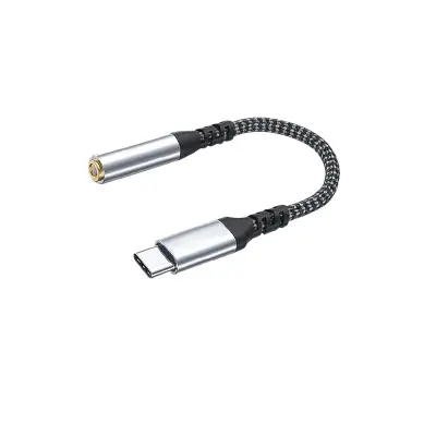 Type-C na 3.5mm adapter z DAC digitalnim dekodiranjem in podporo za klice Grey