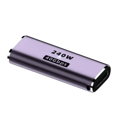 240W Večnamenski Adapter: 240W 40Gbps USB-C Ženski na Ženski - Vijoličen