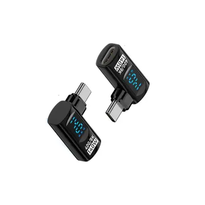 140W TYPE-C ženski na TYPE-C moški adapter s prikazovalnikom - črna (2 kosa)