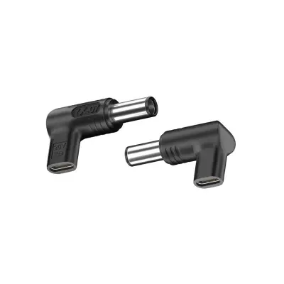 2-Pack USB-C ženski na 7.4x5.0mm moški 20V kotni PD emulator adapter, 100W