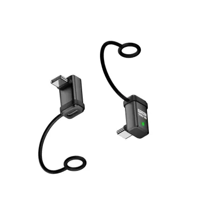 240W USB-C moški na moški 3D adapter pod pravim kotom - 120Gbps prenos podatkov (2 kosa) Black