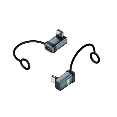 240W USB-C moški na moški 3D adapter pod pravim kotom - 120Gbps prenos podatkov (2 kosa) Blue