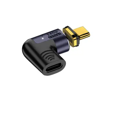 140W Magnetni Stranski Upogib USB-C Ženski na USB-C Moški Adapter