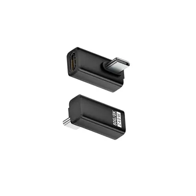 240W 80Gbps USB-C Adapter Ženski na Moški - Pravi Kot (2-Pack) Black