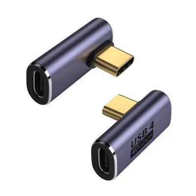 Adapter TYPE-C ženski na TYPE-C moški sredinski upogib, komplet 2