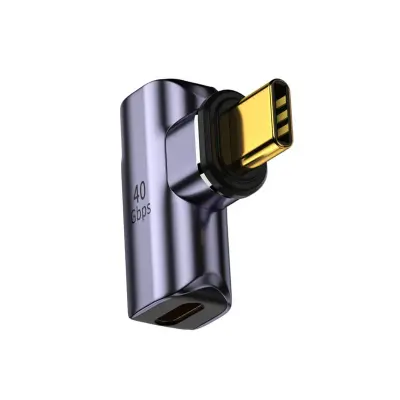 Stranski magnetni adapter Type-C ženski na Type-C moški - 100W, 40Gbps