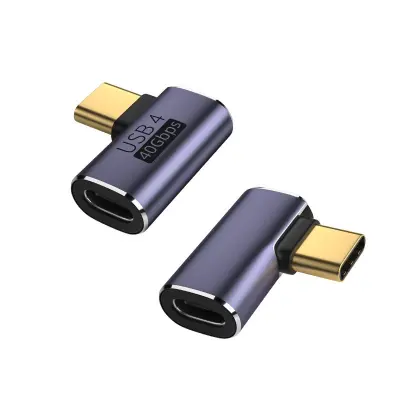 Adapter TYPE-C ženski na TYPE-C moški stranski upogib - 2 kosa