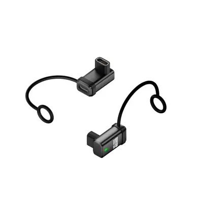 2-Pack 240W USB-C Ženski na Ženski Adapter, 120Gbps, Pravi Kot Black