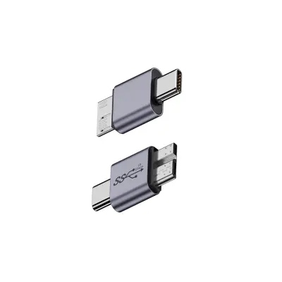 2-Pack USB Type-C moški na Micro B moški adapter - pretvornik iz aluminijeve zlitine