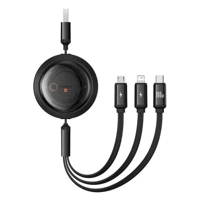 BASEUS 3V1 USB-C KABEL ZA LIGHTNING MICRO USB 100W ZA TELEFON 1,1M