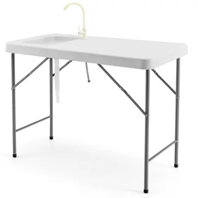 Zložljiva potovalna miza Prenosna miza z umivalnikom 115 x 59 x 93 cm