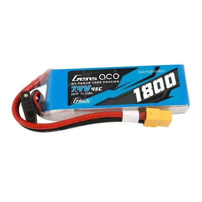 GENS ACE LIPO BATERIJA 1800MAH 7.4V 45C 2S1P XT60 ZA RC MODELE Z VEL.
