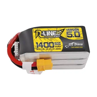TATTU BATERIJA R-LINE 1400MAH 22.2V 150C 6S1P XT60 ZA DRONE IN RC DODATKE