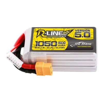 TATTU BATERIJA R-LINE 5.0 1050MAH 22.2V 6S 150C XT60 ZA LETEČE DRONE