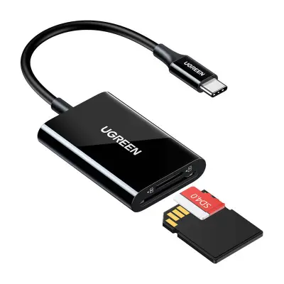 UGREEN 2-V-1 USB-C BRALNIK KARTIC ZA TELEFONE IN PRENOSNIKE S HITROSTJO 5 GBP/S