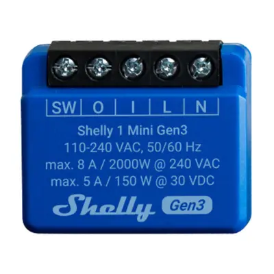 SHELLY 1 MINI WI-FI BLUETOOTH KRMILNIK ZA AVTOMATIZACIJSKI SISTEM PAMETNEGA DOMA