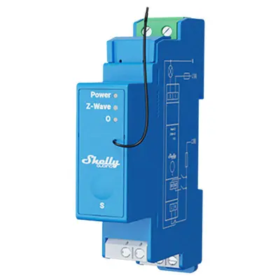 SHELLY 1-KANALNI Z-WAVE RELEJ ZA SISTEM AVTOMATIZACIJE DIN LETEVA
