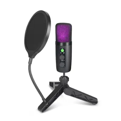 USB kondenzatorski mikrofon 192kHz/24Bit s trinožcem in pop filtrom