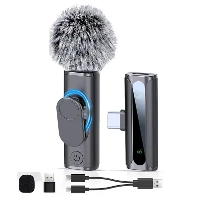 Brezžični Clip-on mikrofonski set Type-C za snemanje v živo