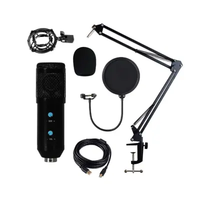 Komplet USB mikrofona z nastavitvijo glasnosti in reverbom za PC