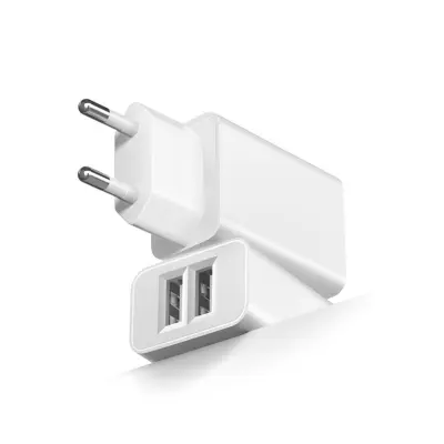 5V2A EU dvojni USB adapter, 2-kom - kompakten PC V0 ohišje White