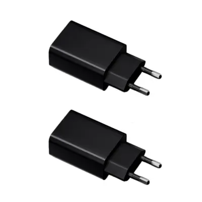 EU USB-C polnilec 5V2A dvojni paket, mat PC ohišje, 10W Black