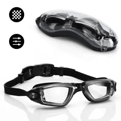 Plavalna očala s etuijem - proti megljenju, UV zaščita Black
