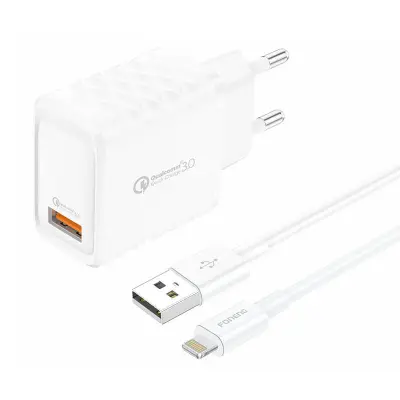 FONENG 18W USB-A STENSKI POLNILEC ZA IPHONE 12 13 14 15 HITRO POLNJENJE