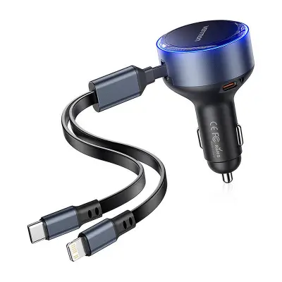 AVTO POLNILEC VENTION 30W USB-C ZA APPLE NA LIGHTNING CABLE IN