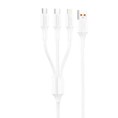 FONENG 3V1 USB TO MICRO USB TO LIGHTNING KABEL 1.2M 3A ZA POLNJENJE