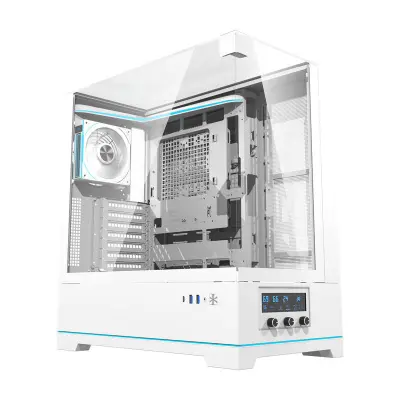 DARKFLASH DY450 ​​​​PRO PC OHIŠJE ATX MICRO ATX Z VENTILATORJEM BEL DIZAJN