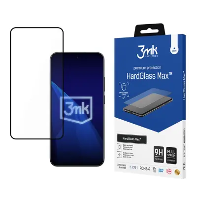 3MK KALJENO STEKLO HARDGLASS MAX ČRNO ZA XIAOMI REDMI NOTE 15 PRO 5G