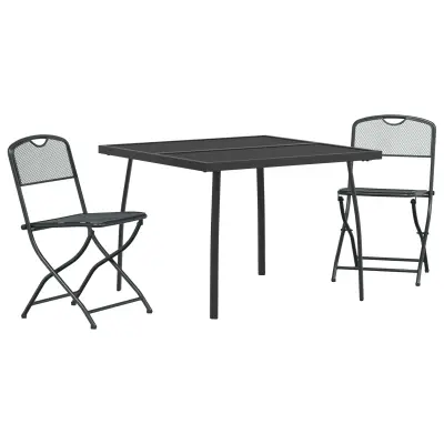 vidaXL Zunanji pohištveni set 3 pcs Antracit Železo in Jeklo
